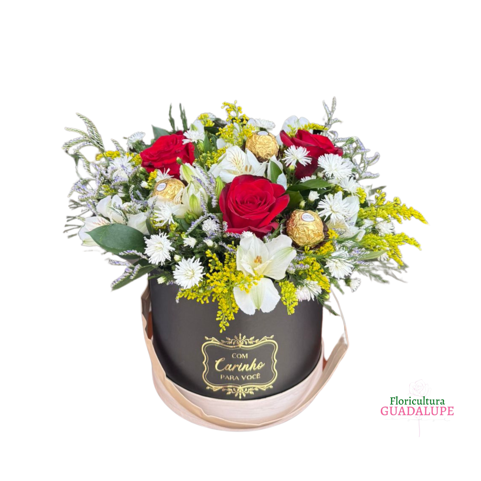 Box Flower - 3 Rosas com Ferrero