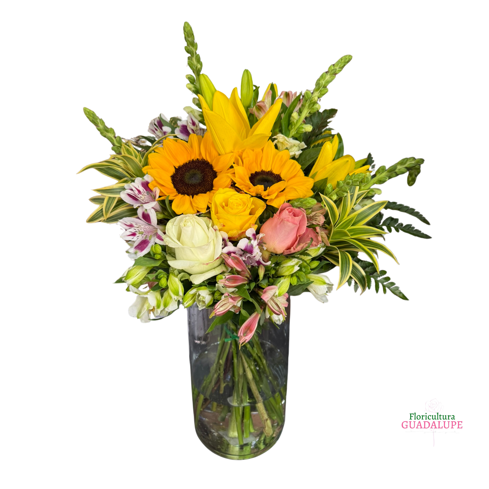 Arranjo em Vaso de Vidro - Sunflower G