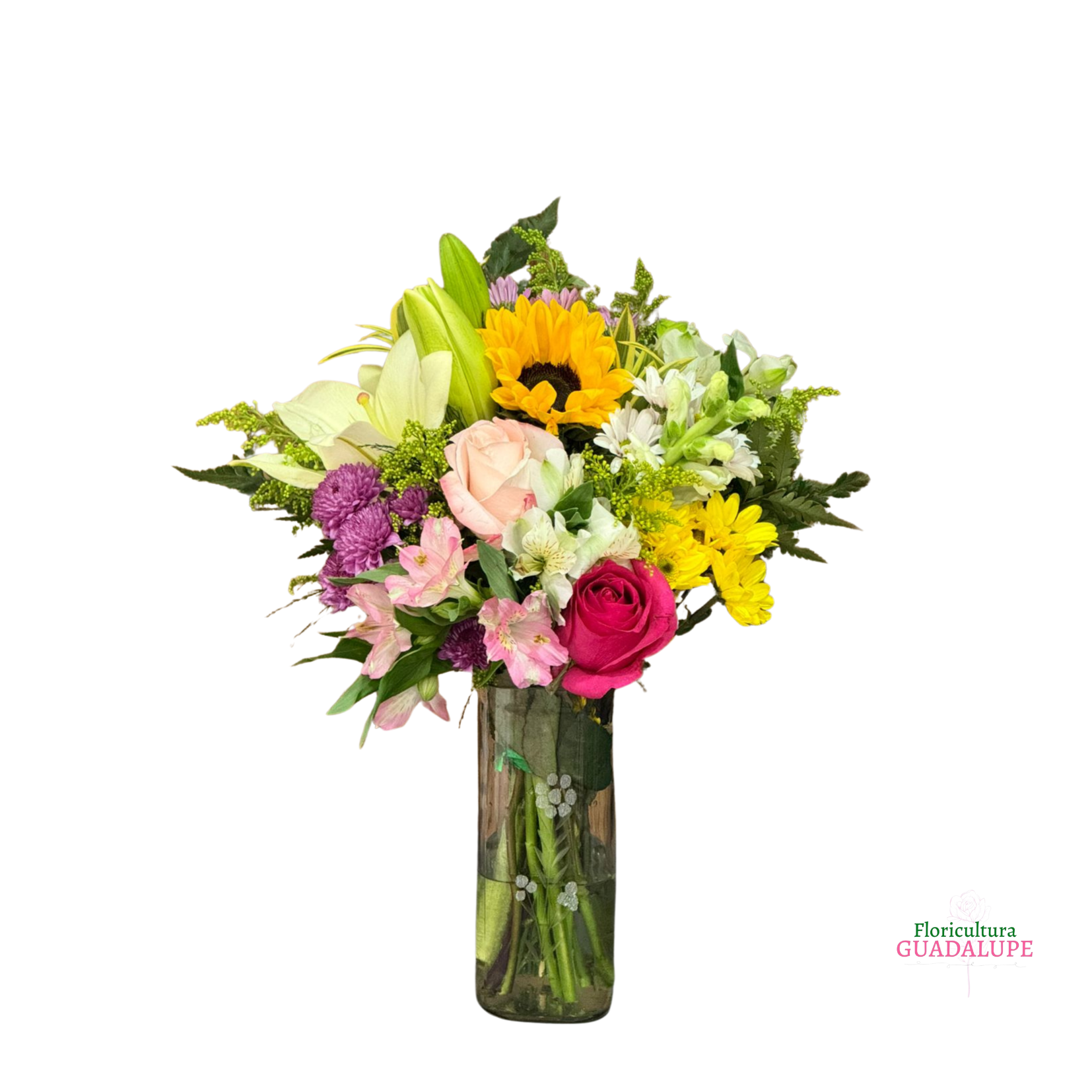 Arranjo em Vaso de Vidro - Sunflower M