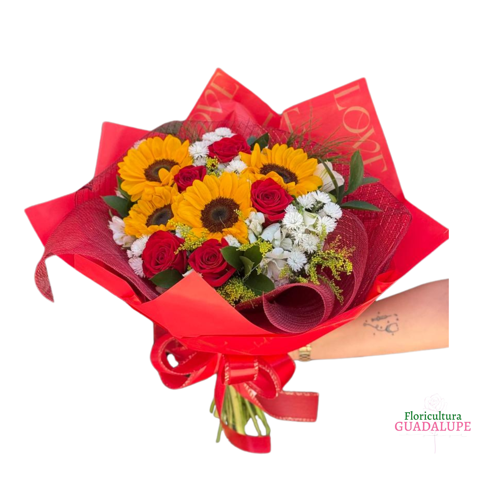 Buqu� de 4 Girass�is - Love Edition